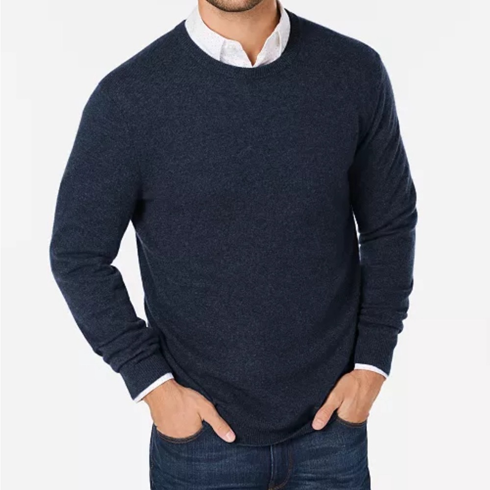 Club Room Navy Blue Cashmere Crewneck Sweater